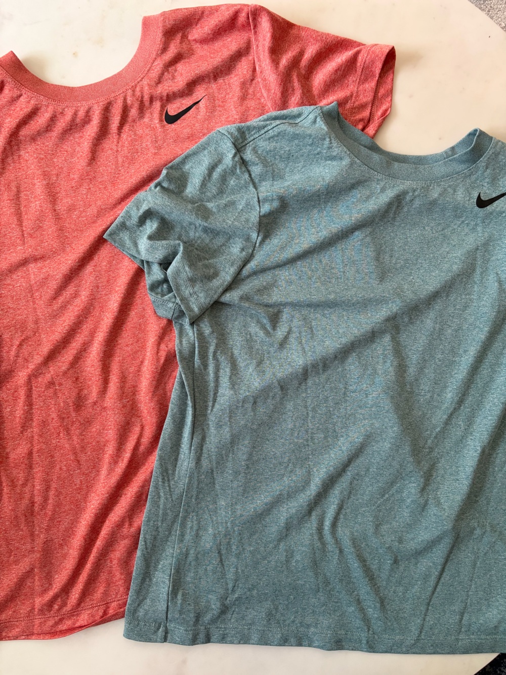 Nike Heather Teal and Coral Short Sleeve Dri-Fit T-shirts